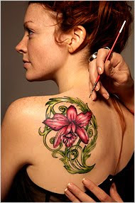 lower back flower fake tattoos