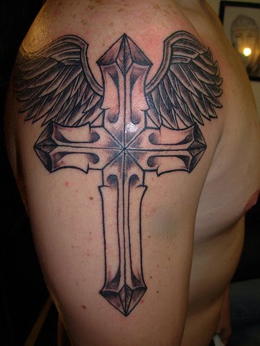 arm tattoos for guys. Tribal Cross Arm Tattoos