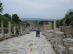 Walking along the marble road in Ephesus