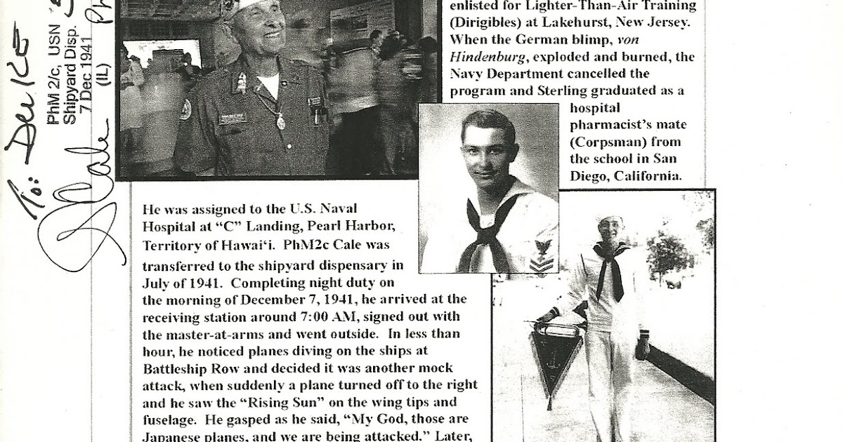 Blog of the Brave Sterling Cale, Pearl Harbor Survivor