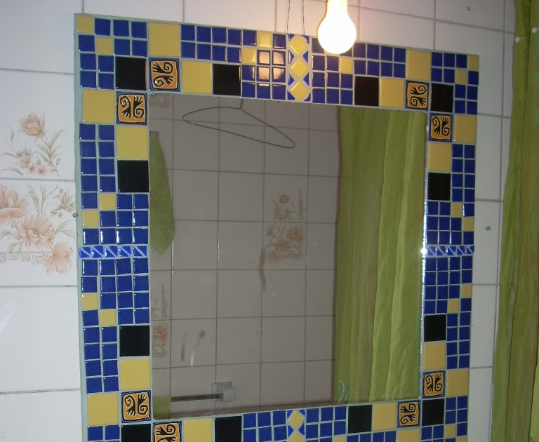 manualidades: Trabajos en Mosaico Espejo Baño