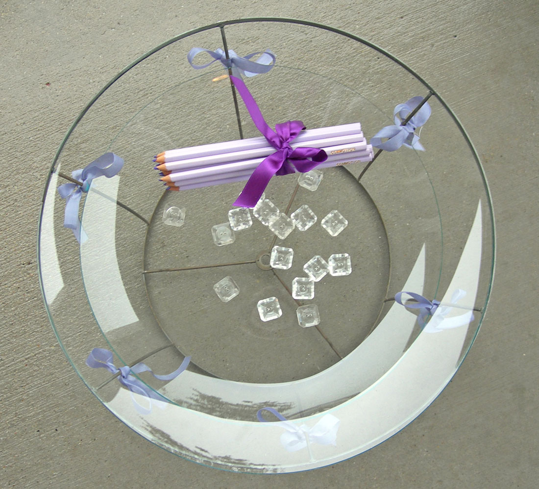 Gracie's Cottage Lamp Shade Frame Centerpiece Glass Available at