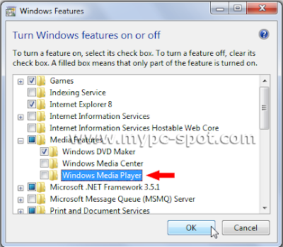 Jendela Windows Features