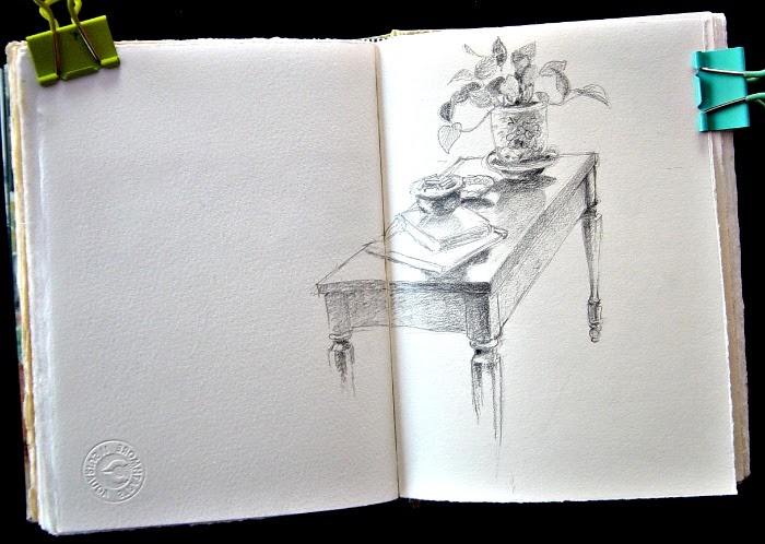 In and Out of The Studio: Coffee Table Pencil Sketch