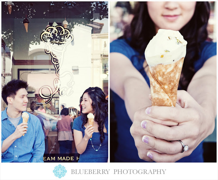 Berkeley ice cream shop engagement session