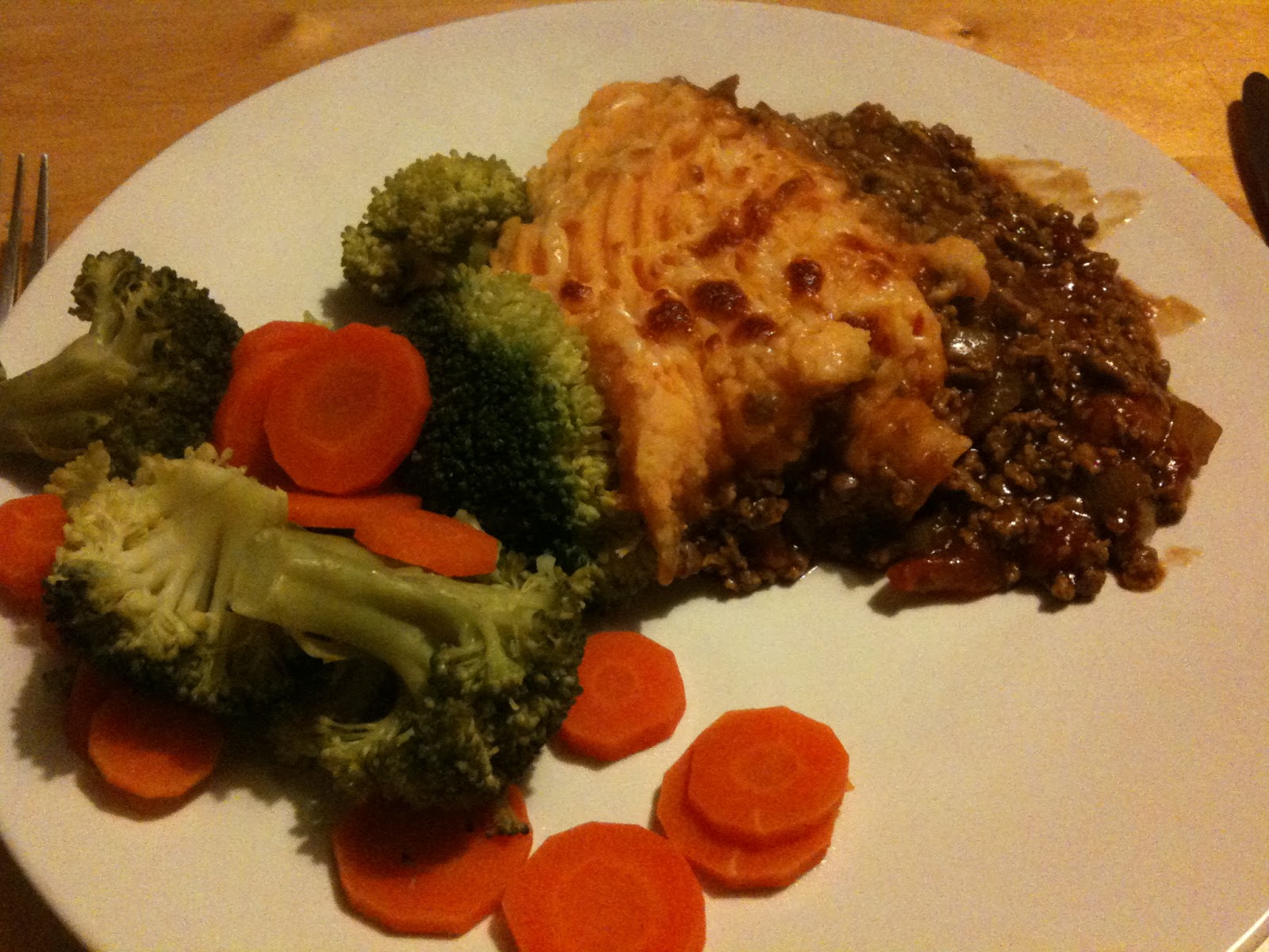 What vegetarians eat: Cottage pie with sweet potato mash