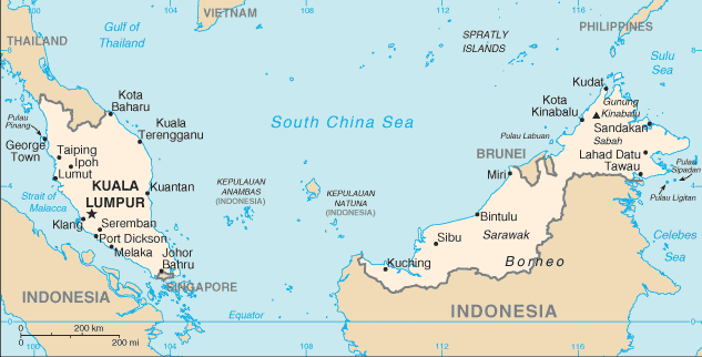 MALASIA - Mapa