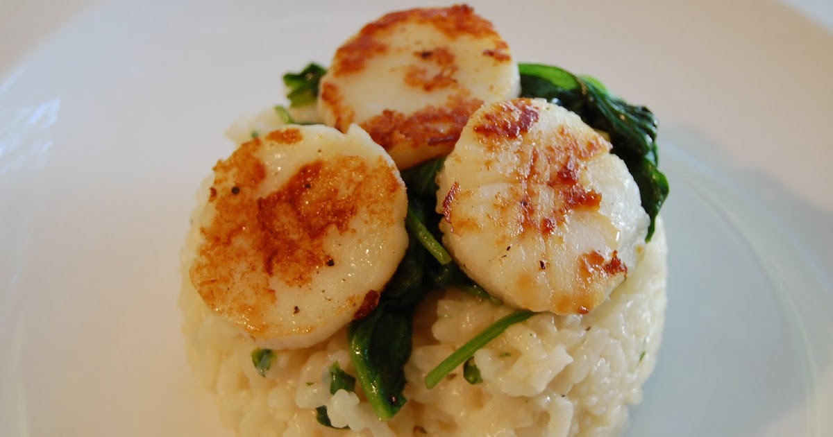 Chef Mommy Scallops with Parmesan Risotto and Spinach