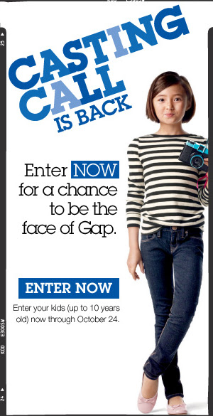 CASTING MODA INFANTIL GAP CASTING INFANTIL GAP 2010 2011