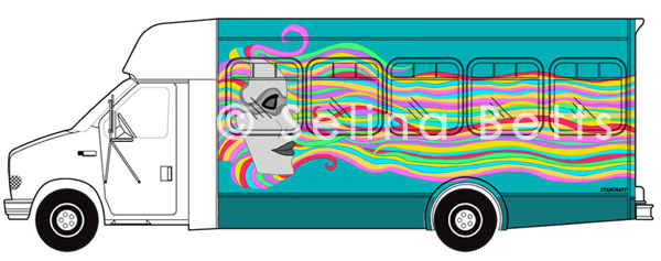 sketches for the bus wrap,