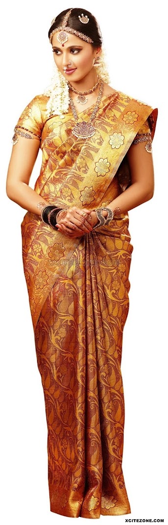 Gorgeous Anuskha Shetty Chennai Silks Saree Wallpapers 