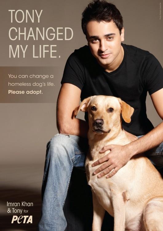 Imran Khan - Imran Khan with his dog Tony for Peta Pic Still