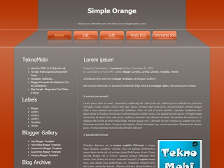 Simple templates, orange templates, two columns templates