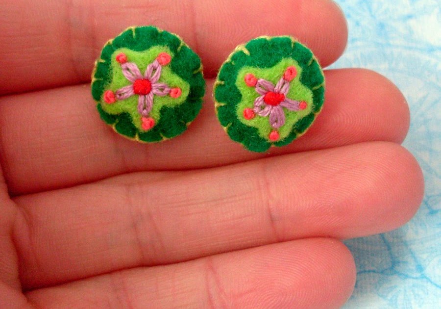 Gems and Jingles New Item Embroidered Felt Earrings
