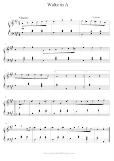 partitura de piano facil FRanz Schubert Waltz in A gratis pdf