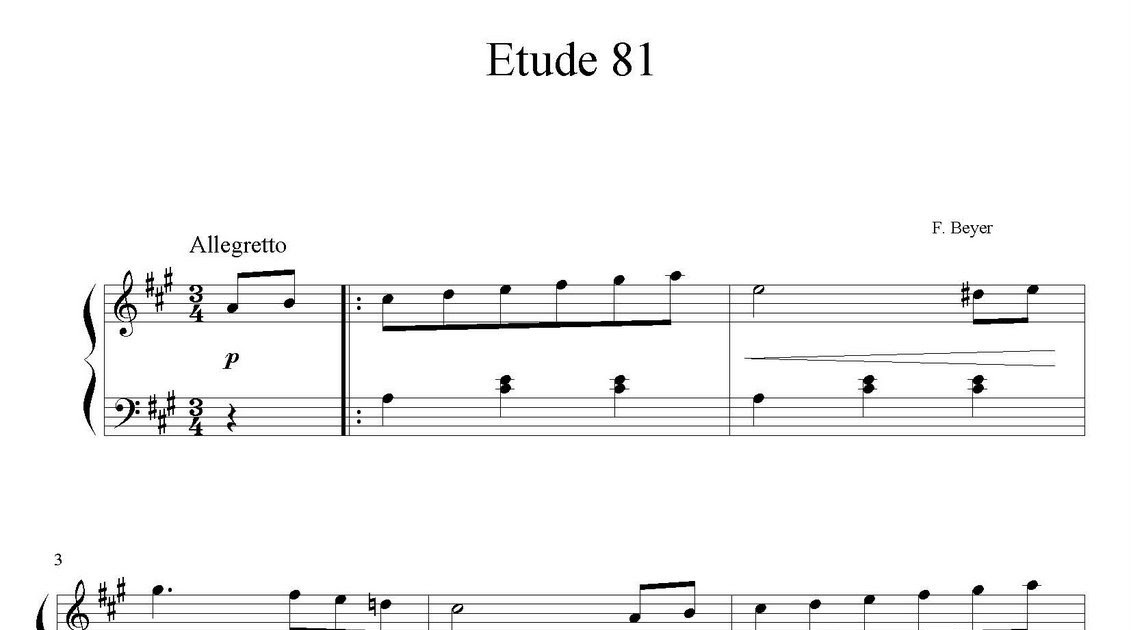 Easy Piano Sheets for piano beginners Ferdinand Beyer, easy piano