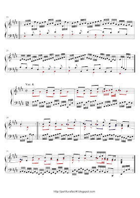 Partitura de piano gratis de Georg Friedrich Haendel: The Armonious Blacksmith (cuarto movimiento)