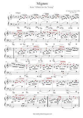 Partitura de piano gratis de Robert Schumann: Mignon (from 
