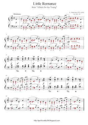 Partitura de piano gratis de Robert Schumann: Little Romance (Op.68, No.19)