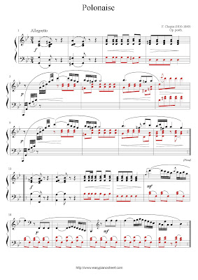 
Partitura de piano gratis de Fryderyk Chopin: Polonesa (Op. postuma)