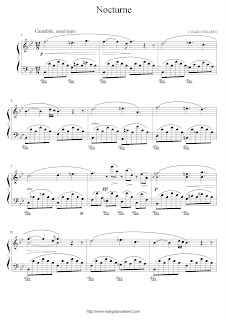 Partitura de piano gratis de John Field : Norturno 