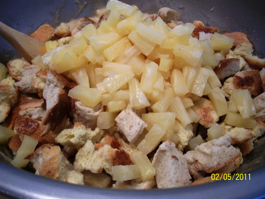 ButchInTheKitchen Easy Pineapple Bread Pudding