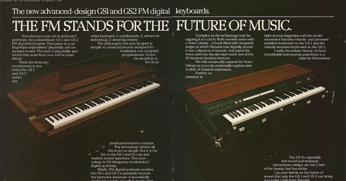 Retro Synth Ads Yamaha GS1 (GS1) and GS2 (GS2), Keyboard 1982