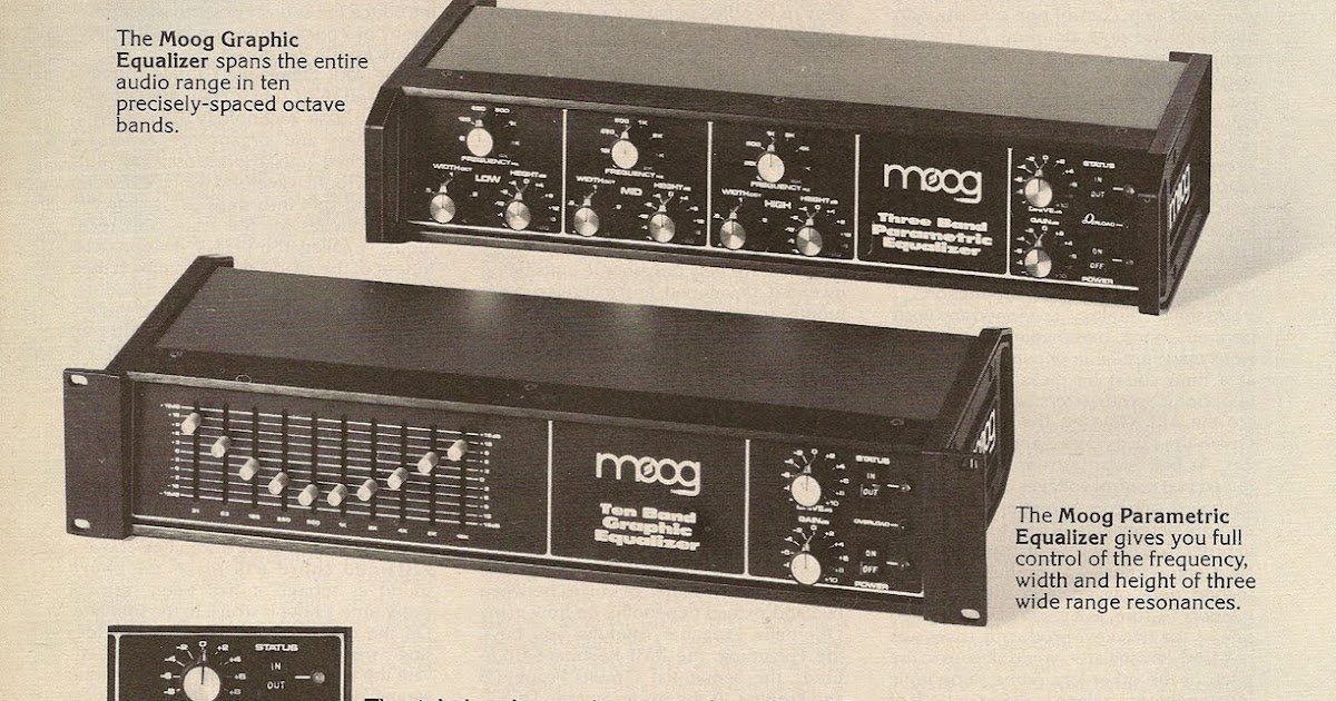 Retro Synth Ads Moog Ten Band Graphic Equalizer and Three Band