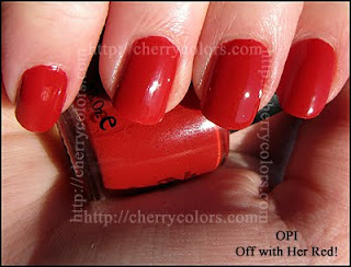 NOTD: OPI Off with Her Red! - Cherry Colors - Cosmetics Heaven!