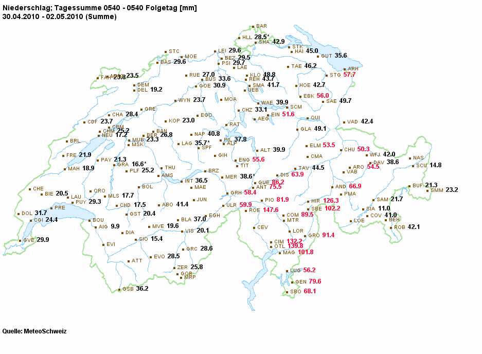 Wetter Schweiz April 2010