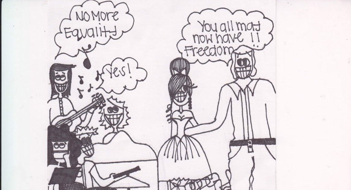 Denisha's Humanities Harrison Bergeron Political Cartoon