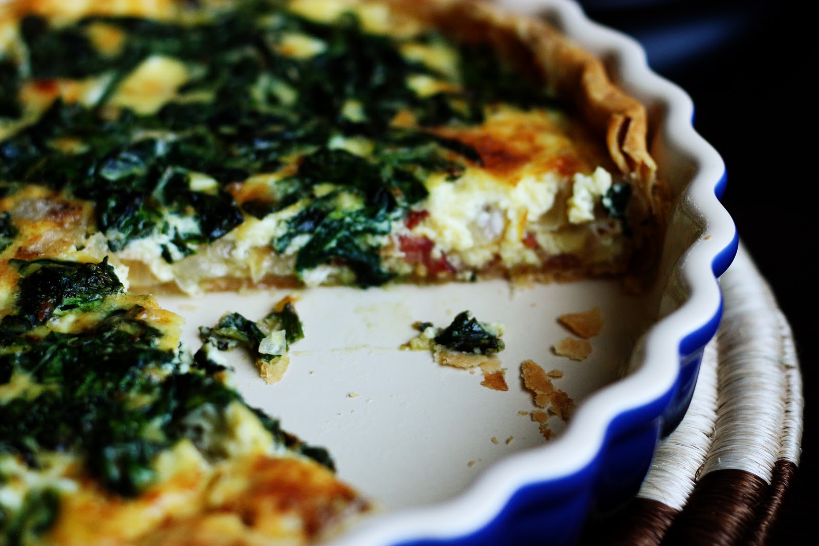 love and butter cheesy bacon and onion quiche