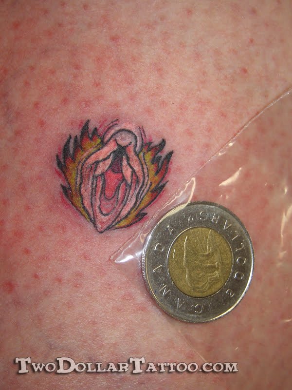 Flaming Vagina Tattoo By
