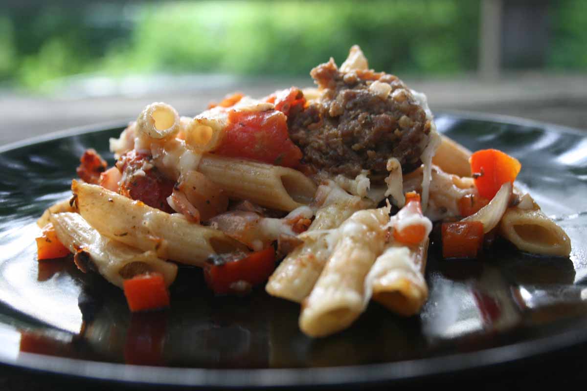 Recipe Shoebox Baked Ziti with Turkey Sausage