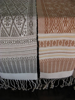 handwoven, naturally dyed table runners woven in khit style