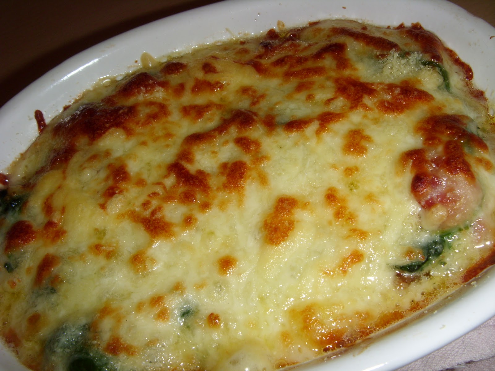 Fah's dishes Baked spinach with cheese