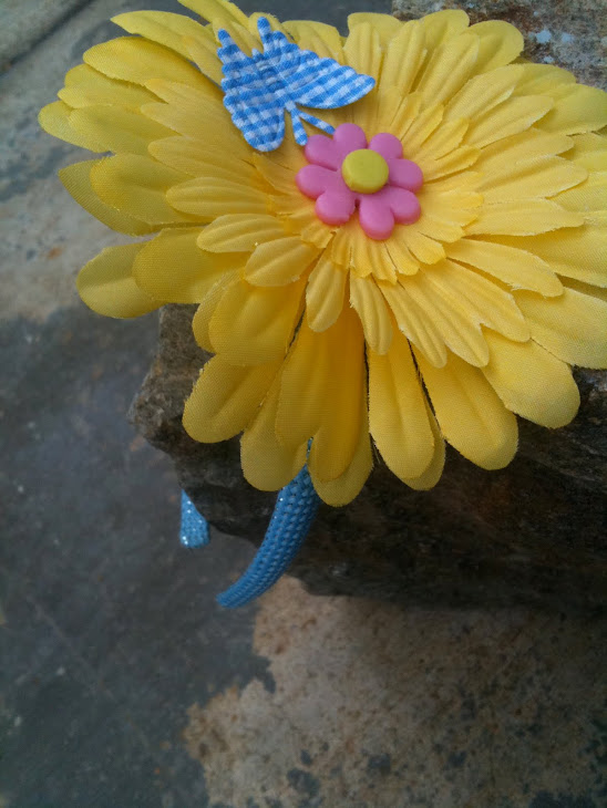 Yellow flower butterfly Headband