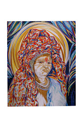 Retrato de Lakshmi Surendra Natvarlal com turbante mosqueado (Maquilhada de espesso m´siro)