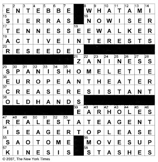 The New York Times Crossword in Gothic: 09.08.07 &ndash; Touchdown!