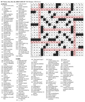The New York Times Crossword in Gothic: November 2009