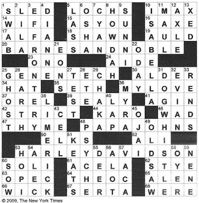 The New York Times Crossword In Gothic 2009
