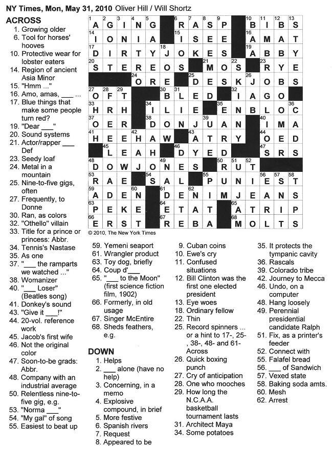 The New York Times Crossword in Gothic: May 2010
