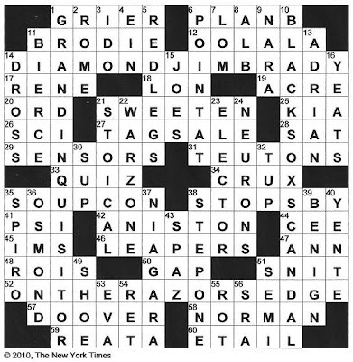 The New York Times Crossword in Gothic: July 2010