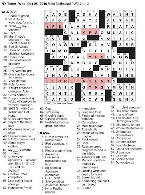 The New York Times Crossword in Gothic: 12.08.10 — Secret Agents