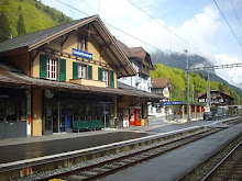 Picturesque "Lauterbrunnen station" in Switzerland.