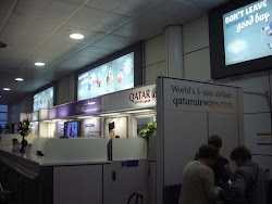 At Gatwick airport , to board "Qatar Airways Flight Qr36" to Doha.(Tuesday 1-6-2010).