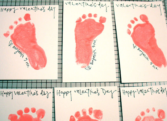 valentines day baby footprint