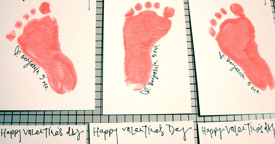 baby footprint valentines