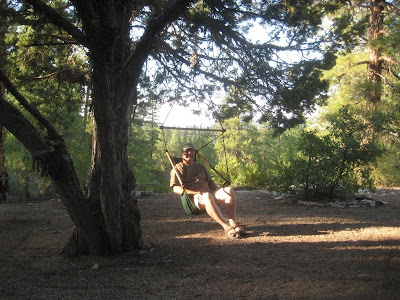 Artist Roland Lee relaxing at his cabin in East Zion
