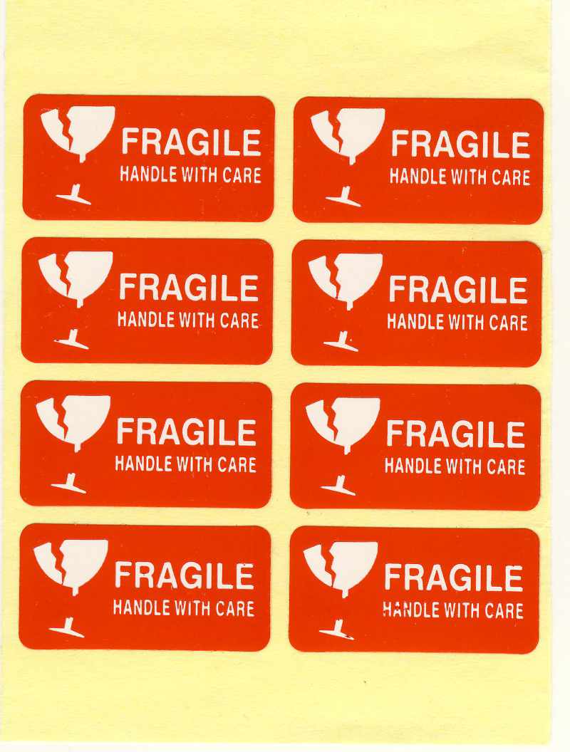 fragile sticker template